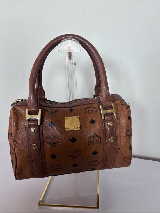 MCM Handbags - MCM SMALL COGNAC VISETOS BOSTON BAG.